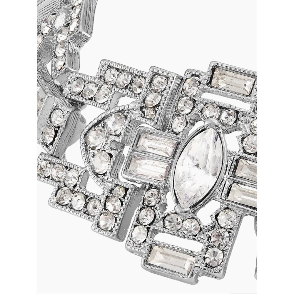 Set of 2 Kenneth Jay Lane Crystal Art Deco Bracelet & Round pave zirconia chain - Picture 11 of 16